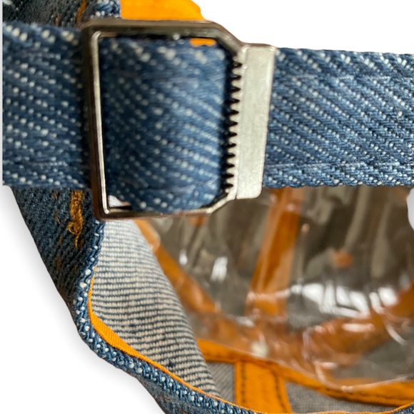 Jeweled  Denim Heart Rhinestone Embellished Baseball Cap - Picture 5 of 5